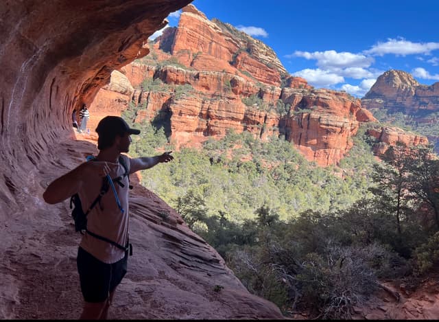 Andrew Slayton in a cave